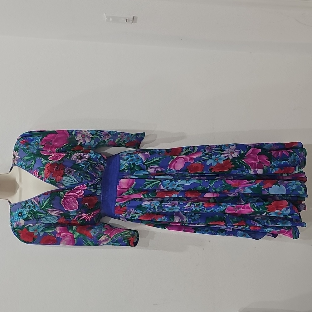 Vintage 90s Diane Freis Original Georgette Floral Maxi Dress Size M